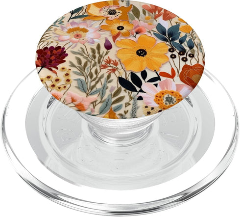 Cute Fall Floral Flower PopSockets PopGrip for MagSafe, Mixed Colorful Blossoms