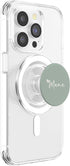 Mama and Mother Designs Vintage Green White Heart Mama PopSockets PopGrip for MagSafe