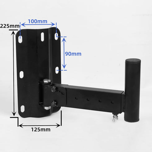 Heavy Duty Speaker Wall Mounts, Adjustable PA Speaker Bracket Holders, 2 Packs Black, Support up to 110lbs, Swivel &