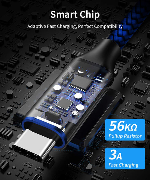 etguuds USB C Cable, 5-Pack (3/3/6/6/10 ft), USB to USB C Cable Fast Charging Type C Charger Cord for iPhone 15, for Samsung Galaxy S24 S23 S22 S21 S20 A25 A54 A15 A14, Note, Flip, Pixel, Moto