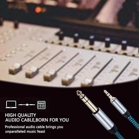 3.5mm to 6.35mm TRS Stereo Audio Cable, 6.6ft 1/8 to 1/4 Stereo Cable for Guitar, Piano, Amplifiers, Home Theater