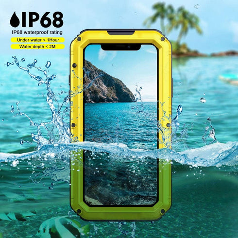 Beasyjoy Waterproof Case for iPhone 11, Metal Military Grade, Heavy Duty Defender