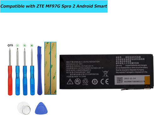 Li3863T43P6HA03715 Replacement Battery Compatible with ZTE MF97G Spro 2 Android Smart Projector with Toolkit