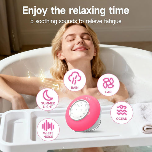 Gsou 5 4 IPX6 Shower Speaker Bluetooth Waterproof with White Noise Sounds & LED Light Modes | Portable Speaker