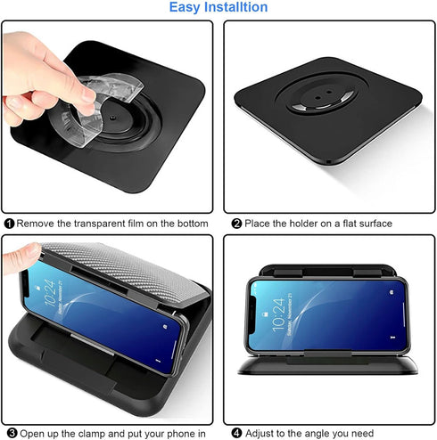 DOTAATDW Car Phone Holder, Dashboard Cell Phone Holder with Non-Slip Base for iPhone, Android, GPS