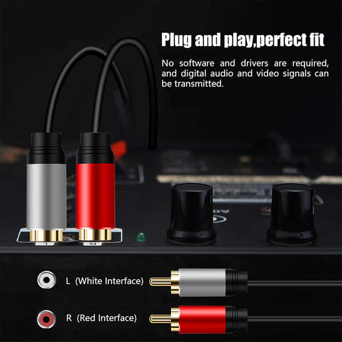 2RCA 2RCA 40Ft, 2 2 (40Ft/12M) Tan QY to Cable Gold-Plated RCA Male to RCA Male Stereo Audio Cable for Home Theater
