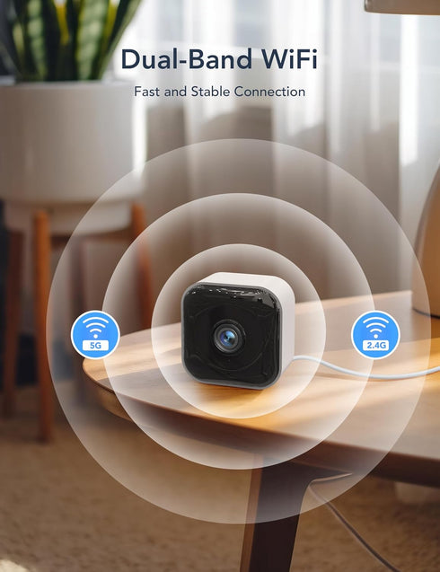 GNCC 2K GC4 Indoor Security Camera for Home, Pet Camera with Dual-Band WiFi, Mini Dog Cam with Phone App, Motion