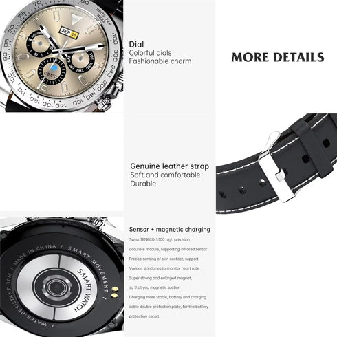 Smart Watch for Men, Fitness Watch with Sleep Heart Rate Monitor, Bluetooth Sport Watch, Waterproof for Android iOS