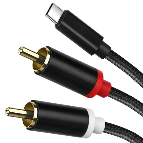 USB C to RCA Cable Audio Aux Adapter, Stereo Y Splitter for iPhone, iPad, iPod, 10FT for Power Amplifier & Home Theater