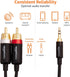 Amazon Basics 3.5 Aux to 2 x RCA Adapters, Audio Cable for Amplifiers, Active Speakers (15 Feet/4.6 m, Black)