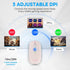 Wireless Bluetooth Mouse - Rechargeable USB Optical Mouse, LED Slim Dual Mode for Laptop, PC, Mac OS, Android (Pink)