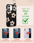 Shorogyt for iPhone 12 Wallet Case with Card Holder, Designer Black Flower Pattern Kickstand Magnetic Clasp Back Flip Folio Leather Phone Cases for iPhone 12 for Women Men Girls