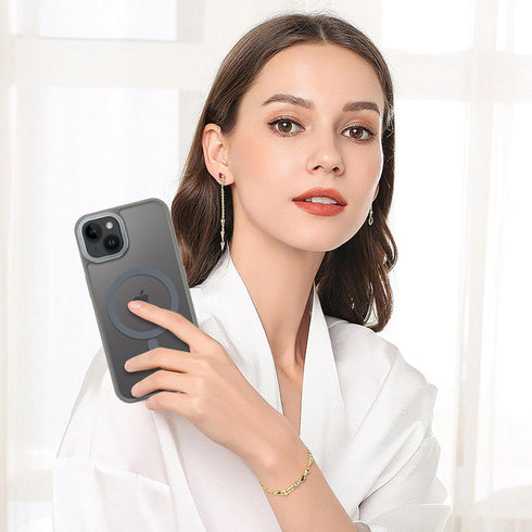 BENTOBEN Magnetic Case for iPhone 13 & 14, Compatible with Magsafe, Slim Shockproof Protective Cover, Gray