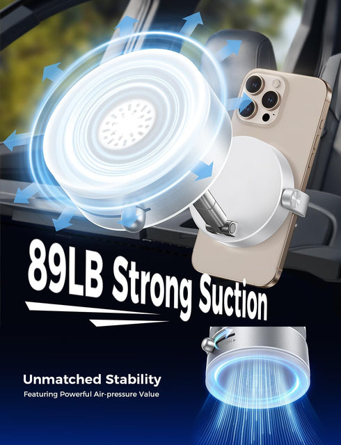 MAGIC JOHN 360 Upgrade Ultra Magnetic Phone Holders for Your Car, Foldable Car Phone Holder Mount for Dashboard