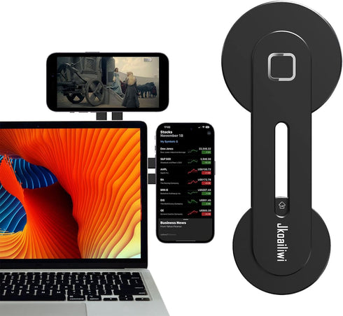 Dual Screen Magnetic Phone Holder for Laptop - Adjustable Slim Mount for Monitor's Top and Side