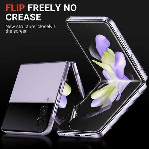 Screen Protector for Samsung Galaxy Z Flip 4, Clear Flexible TPU Film Full Coverage, 3 Pack