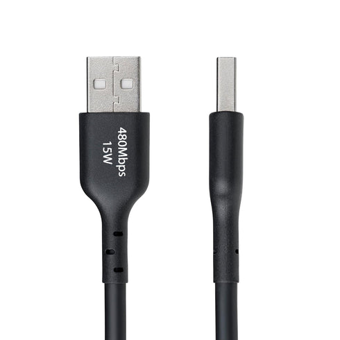 StarTech.com 15ft (4.5m) 3A, 2.0, USB-A to USB-C Charging Cable, Charge & Sync, USB TPE Jacket, Black USB Charging Cord
