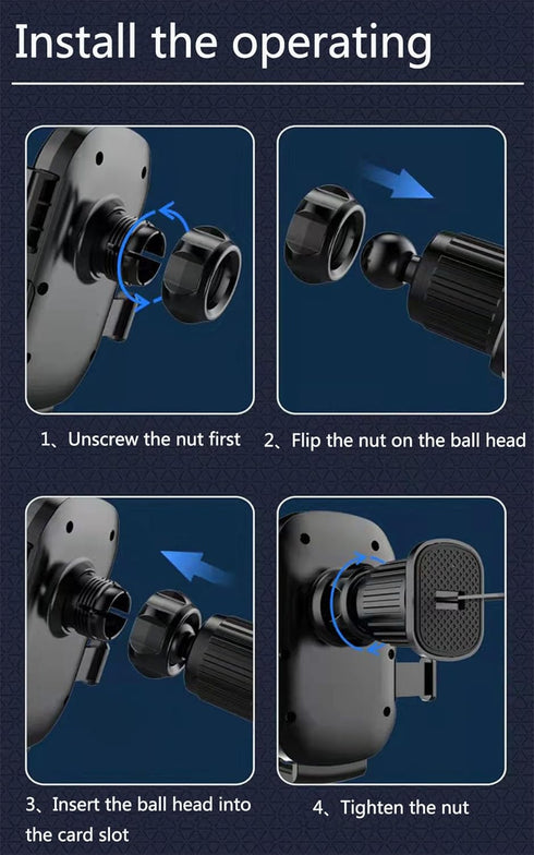 Car Mount Phone Holder: Clamp Type Navigation Mount for All Smartphones, Cell Phone Holder with Screw Hook