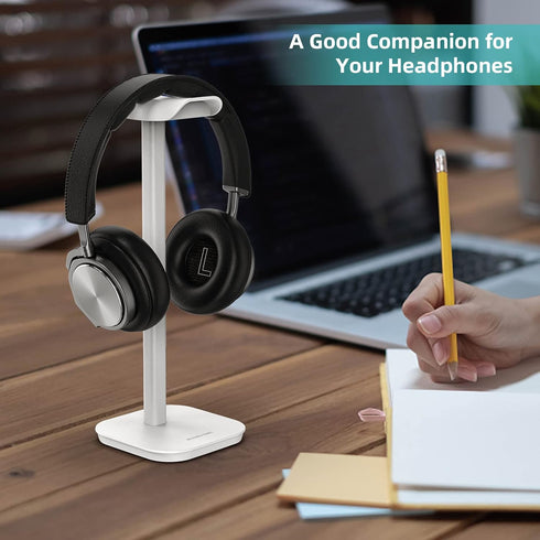 Heavy Base Headphone Stand for Gaming Headsets, Compatible with AirPods Max, Pro, Sony, Beats, Bose, Razer (White)