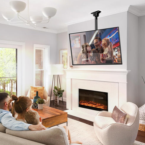 PERLESMITH Ceiling TV Mount for 26-65 inch Flat Screen Displays, Adjustable Ceiling Bracket Holds up to 110lbs