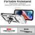Hitaoyou Compatible with iPhone 15 Pro Max Case, Military Grade Shockproof Case with Camera Cover & Kickstand (Silver)