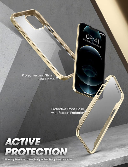SUPCASE iPhone 13 Pro Max Case with Screen Protector, Anti-Scratch Full-Body Protection Slim Clear Shockproof Case