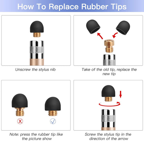 StylusHome Replacement Rubber Tips 20 Pcs for StylusHome 2-in-1 Rubber Tips Universal Stylus Pens Only