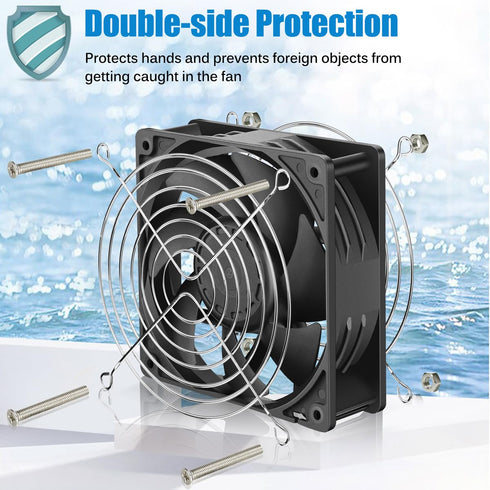 GDSTIME 120mm x 38mm 12V DC Waterproof IP67 Fan, High CFM Dual Ball Bearing 2Pin for DIY Cooling Ventilation Exhaust