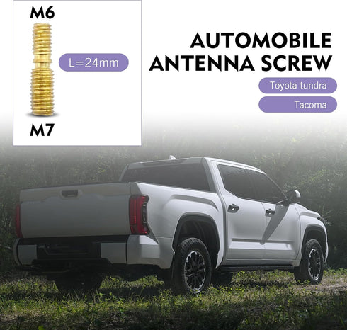 Fiknonk 7 PCS Car Antenna Screws Adapter Kit, Waterproof Billet Adapters, Metal Bullet Antenna Screws with Different