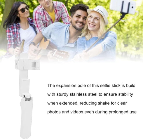 Yechiry 67cm 360 Compact Retractable Selfie Stick, Extendable to Selfie Stick, Rotatable Holder Pole with Bluetooth