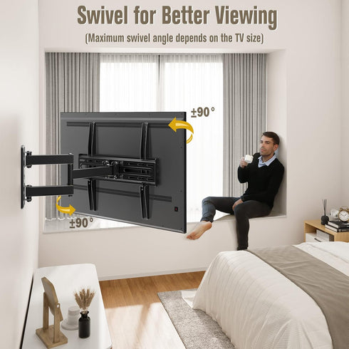 Mounting Dream TV Wall Mount - Swivel and Tilt for Most 26-55 Inch TVs, Full Motion Bracket, MD2377