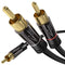 KabelDirekt RCA/Phono Y Cable, 3ft Short, 1 to 2 RCA/Phono, Stereo Audio Cable, Black