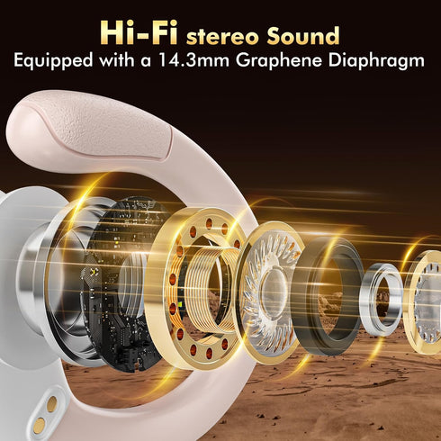 Wireless Earbuds Bluetooth Headphones, 80hrs Playback, Noise Canceling Mic with Earhooks for Sports/Workout/Running