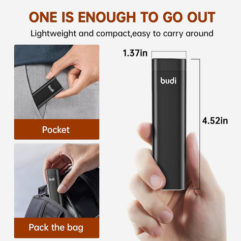 BUDI Multifunctional Compact Cable Card Travel Portable Aluminum Storage Case with Sim Card Tray Pin Eject Removal Tool