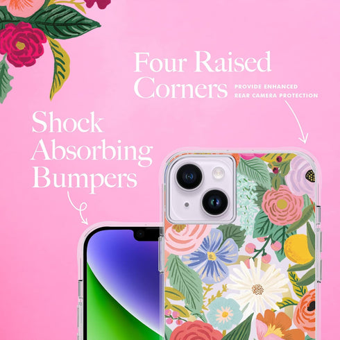 Rifle Paper Co. iPhone 14 Plus Case, Garden Party Blush, Compatible with MagSafe, 10ft Drop Protection