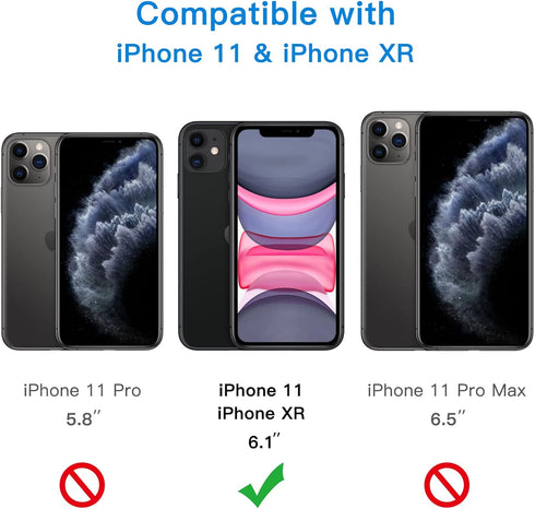 JETech 2-Pack One Touch Install Screen Protector for iPhone 11/XR 6.1", HD Clear Tempered Glass, Full Coverage, Auto