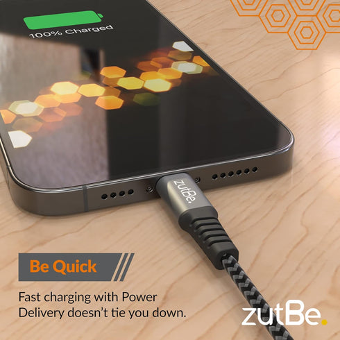 Shield 2 USB-C to Lightning Cable Braided with Kevlar, for iPhone 14 13 12 11 Pro/Pro Max X/XS/XR iPad AirPods (MFi