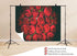 UPXIO 10x7ft Dense Red Roses Bouquet Backdrop Romantic Floral Deep Red Petals Photo Background Tapestry for Wedding