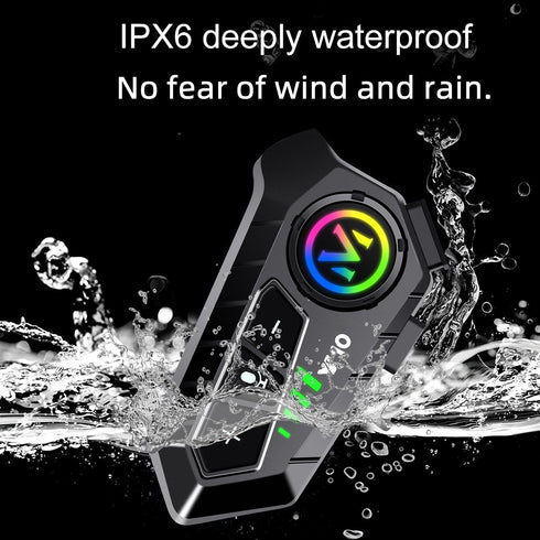 Y10 Motorcycle Helmet Bluetooth Headset, HiFi Stereo Sound, Noise Reduction, 1000mAh Battery, Waterproof, Easy Set Up