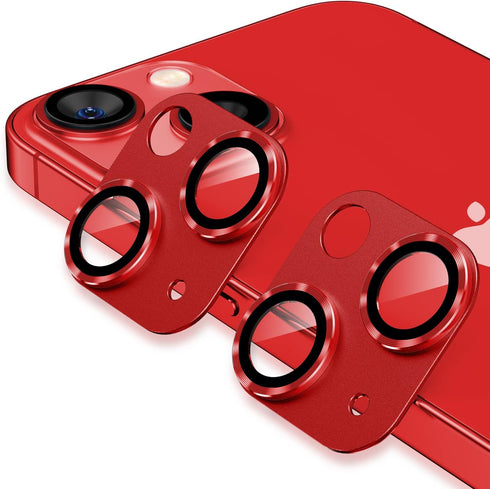 2 Pack Camera Lens Protector for iPhone 14/iPhone 14 Plus, Anti Scratch HD Tempered Glass Cover, Aluminum Alloy Case