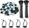 140 Pack 3/4" Zip Tie Adhesive Mounts, Self Adhesive Cable Base Holders with Multi-Purpose Clips