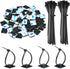 140 Pack 3/4" Zip Tie Adhesive Mounts, Self Adhesive Cable Base Holders with Multi-Purpose Clips