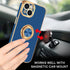 BENTOBEN Slim Fit 360° Ring Holder Case for iPhone 15, Shockproof Kickstand Magnetic Car Mount Supported, Navy Blue