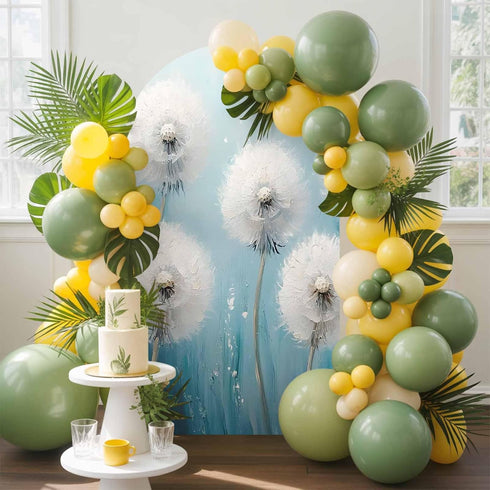 Jnbasdffb 7.2 White Spring Floral Wedding Arch Cover,Stretchy Spandex Arch Backdrop Stand Covers FT,Modern Oil Painting
