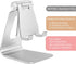 Aluminum Alloy Adjustable Cell Phone Stand, Metal Desktop Holder, Smartphone Cradle, Silver