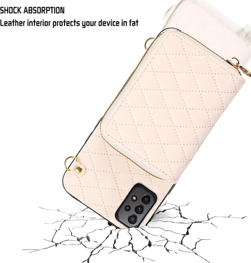 Furiet Detachable Crossbody Strap Wallet Case for Samsung Galaxy A23 5G/4G, with Zipper Purse, Multi Card Slots and PU