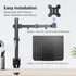 suptek Single Laptop Notebook Desk Mount with Tray for 13-27 inch Computer Screen, Adjustable Laptop Desk Arm