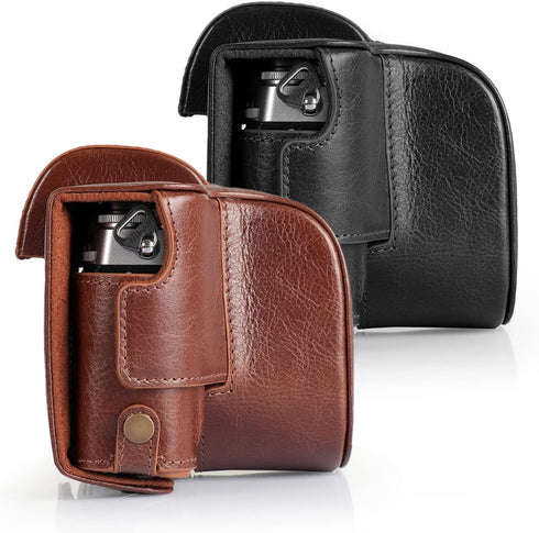 MegaGear MG2010 Ever Ready Genuine Leather Camera Case for Nikon Z fc (16-50mm) - Black
