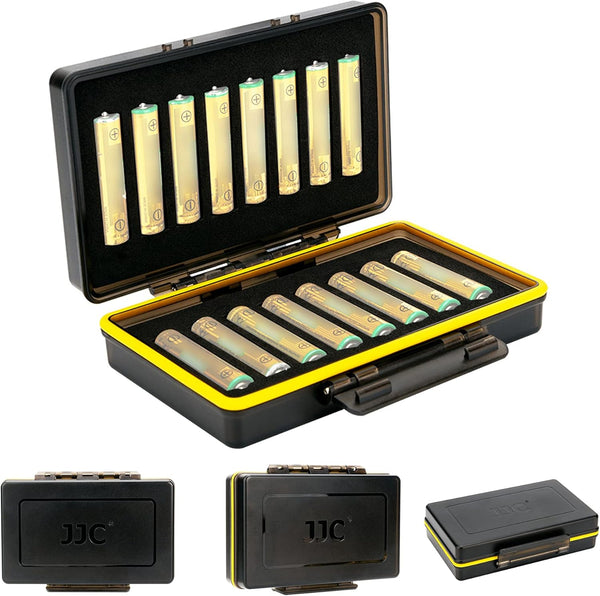 JJC 16 Slots AAA Battery Case, Shockproof & Water-Resistant Battery Storage Box for 16 x AAA Battery
