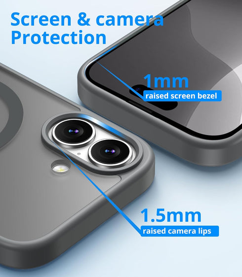Vansdon 17 1 for iPhone Case, Compatible with MagSafe, Magnetic Translucent Matte Slim Protective Cover with Screen